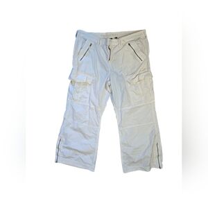 American Eagle Size 20 White Cargo Pants Stretch Utility Pockets Y2K 2000s